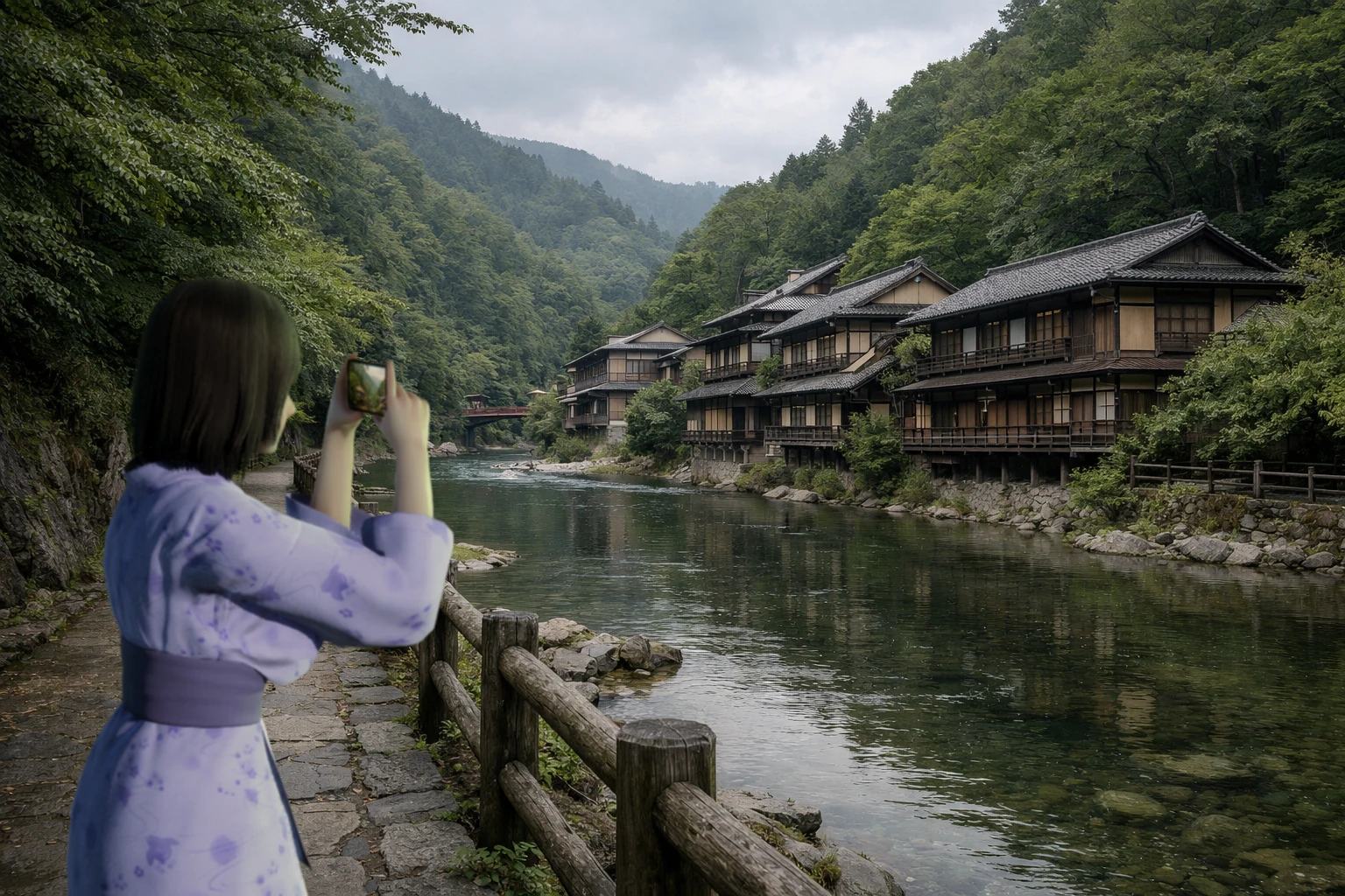 四万温泉の景観